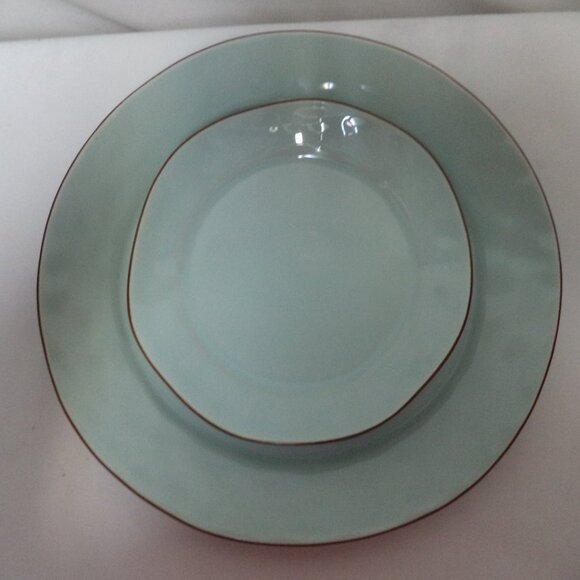 Skyros Cantaria Sheer Blue Plate Set 2 Platter Tray Plate & salad side NWT NEW - Picture 9 of 11